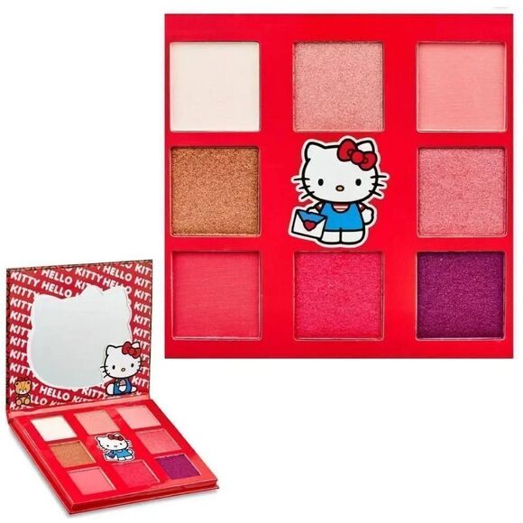 Hello Kitty Shimmery Eye Shadow Palette with Mirror and Brush NWT - Picture 1 of 14
